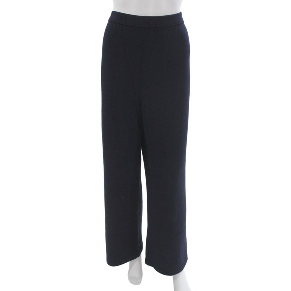 St. John Basics Womens Dress Pants Dark Blue Wool Solid Size 14